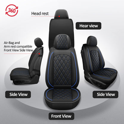Seat Covers Full Set for 2009 (Black and Blue / Full Set (Curved Back))