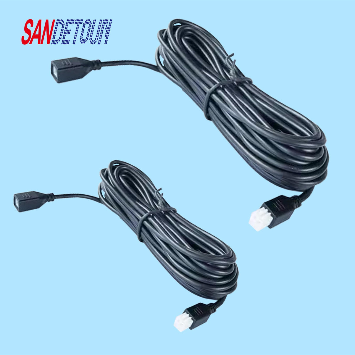 2 Pcs Parking Sensor Extension Cord Cable (Light Yellow)