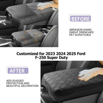 2025 2026 F 250 F 350 F 450 Super Duty Center Console Cover Compatible with 2023 2024 2025 2026 Ford F250 F350 F450 Super Duty Accessories F (2023-2026 F250 F350 F450 Thick Black)