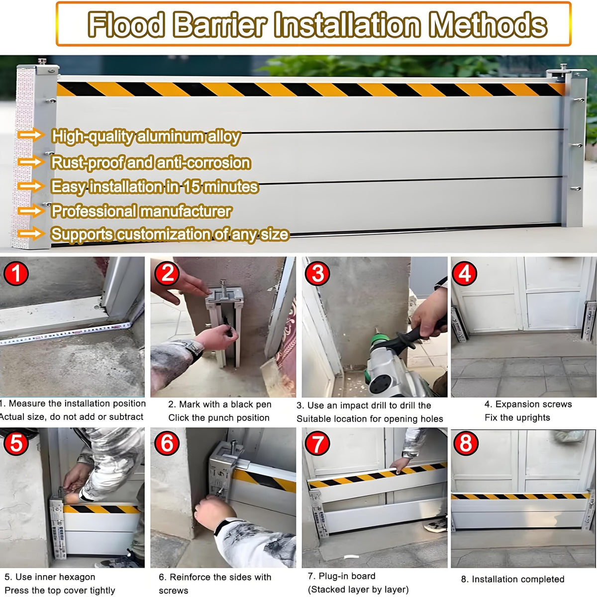 Flood Barriers for Home Exterior (H23.6inch / L10.5FT)