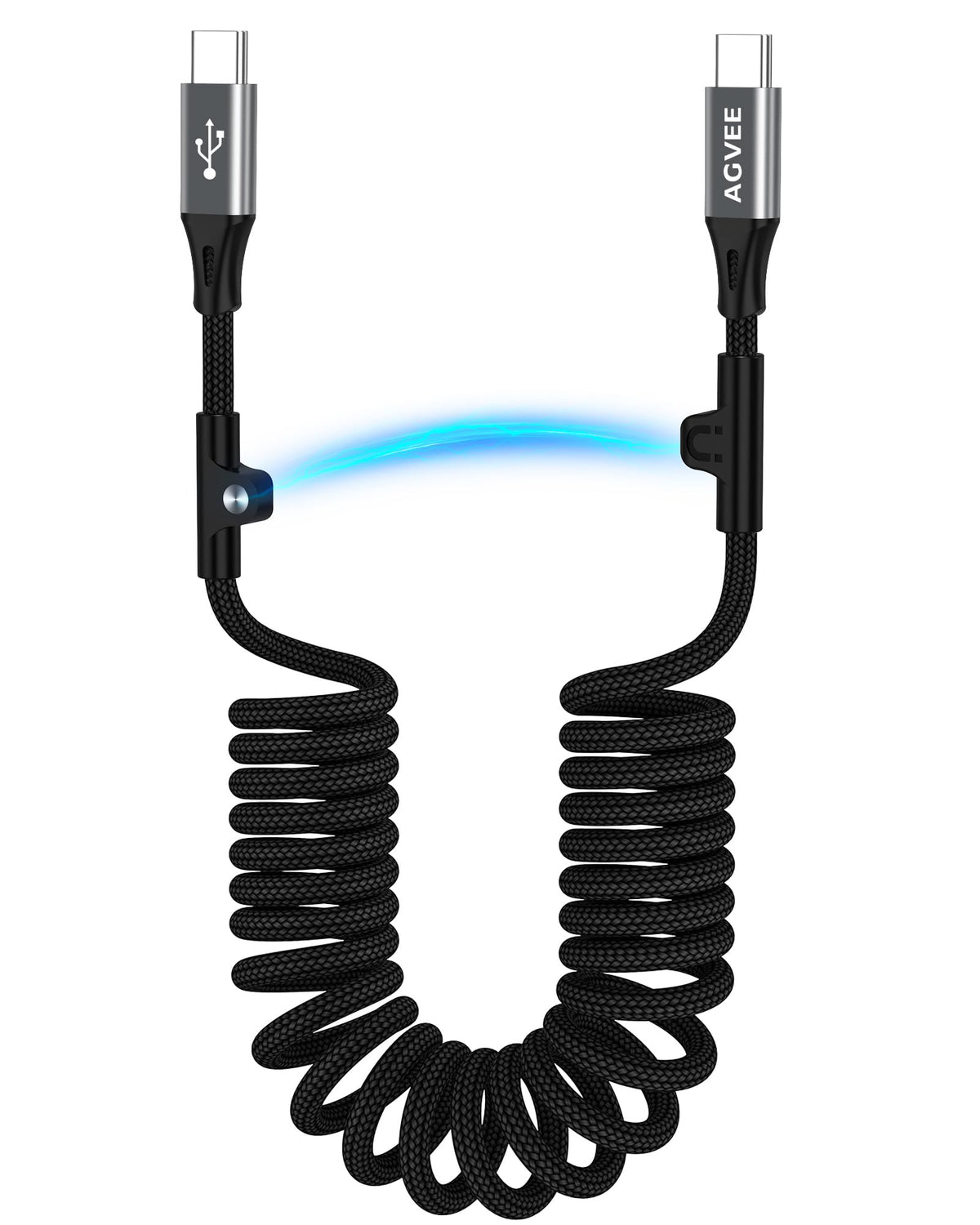 1.5ft Coiled USB (Dark Gray / 1.5ft)