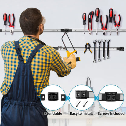 6 Pieces 24" Magnetic Tool Holder Strip (Silver 6PC / 24")