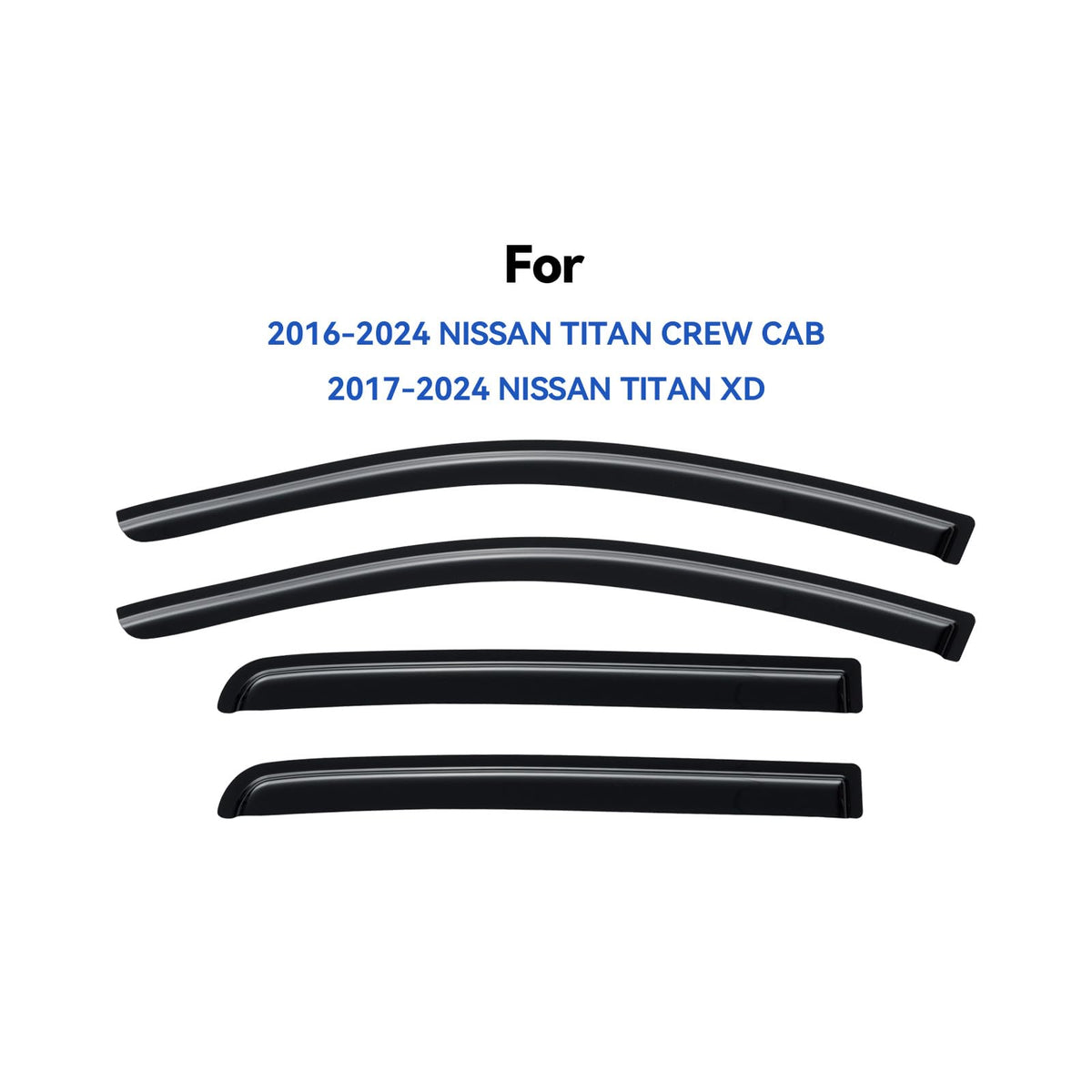 Window Visors Rain Guards for 2017 (2016-2024 Nissan Titan Crew Cab)