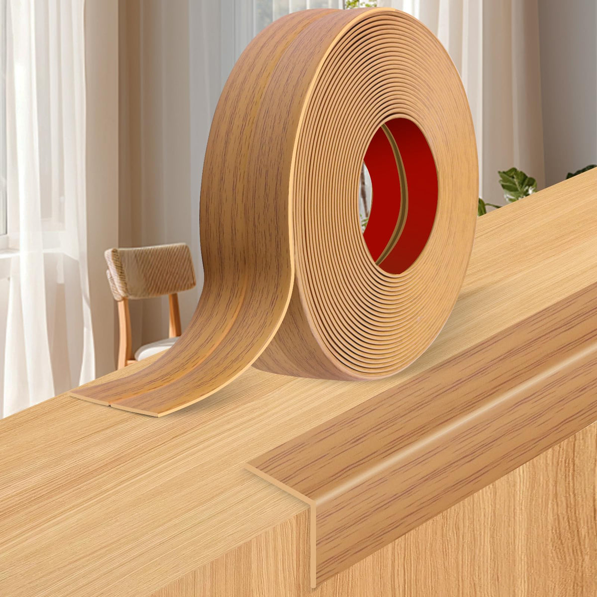 Wall Corner Protector Moulding Trim Peel and Stick (Light Brown Wood / 0.8 In x 20 Ft)