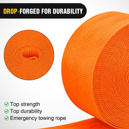 Boat Trailer Winch Strap 2" x 20' with Steel Hook (1Pc 2in x 20ft Boat Trailer Winch Strap)