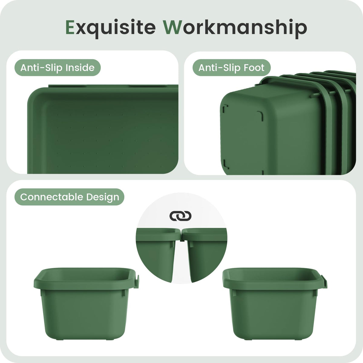 Tool Box Organizer Tray Divider Set Drawer Organizer (5 Size / Green)