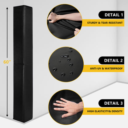 Wall Corner Guards & Edge Protector (5FT TALL 6in SIDES / Black)