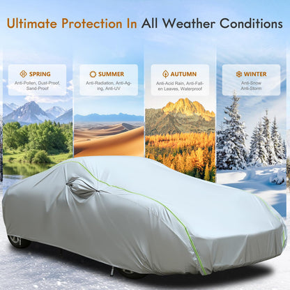 Car Cover Waterproof All Weather (Silver / CL：for Coupe(Lenght 183"-193"))