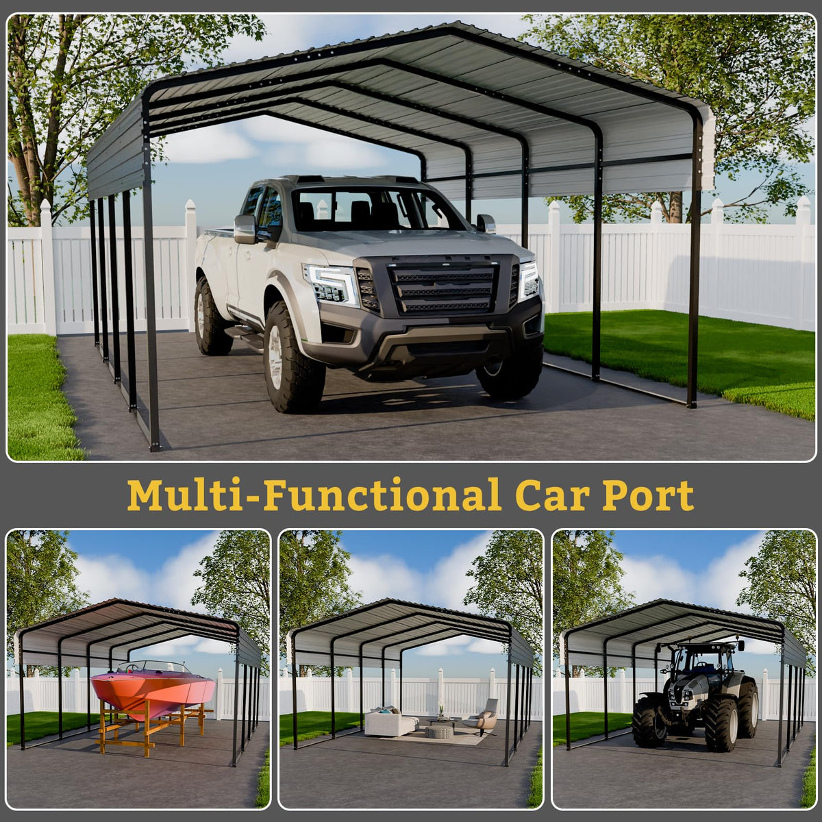 10x15FT Heavy Duty Metal Carport (10x15FT)