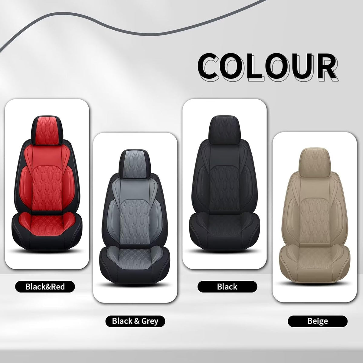 Full Set Waterproof Leather Seat Covers for Nissan Kicks 2018 (#067 Black / 19.Kicks-5 Seat Covers Full Set)