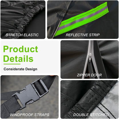 Waterproof SUV Car Cover Suitable for Kia Sorento from 2002 to 2025 (Black / Custom Fit Kia Sorento (2002-2025))