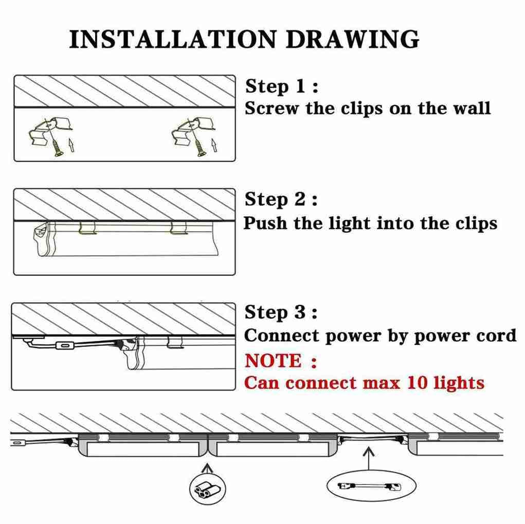 20 Pack 8FT Led Shop Light (20PCS 8FT 4 Row 6000K)