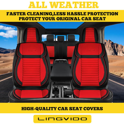 Car Seat Covers Full Set (Red+Black / Full set)