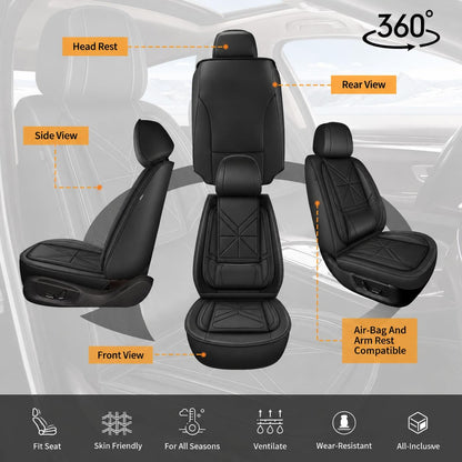Full Set Car Seat Covers Fit For Chevrolet Malibu 2007 (#076 Black / 6.Malibu-5 seat covers full set)