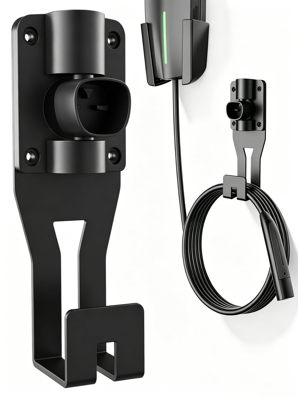 180°Swivel Charging Cable Holder Wall Mount for Tesla Charger (Swiveling Black)