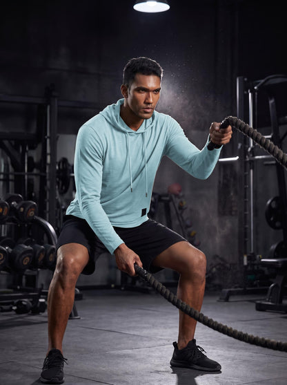 Mens Fashion Athletic Hoodies Sport Sweatshirt Solid Color Fleece Pullover Sky Blue XX (XX-Large / Sky Blue)