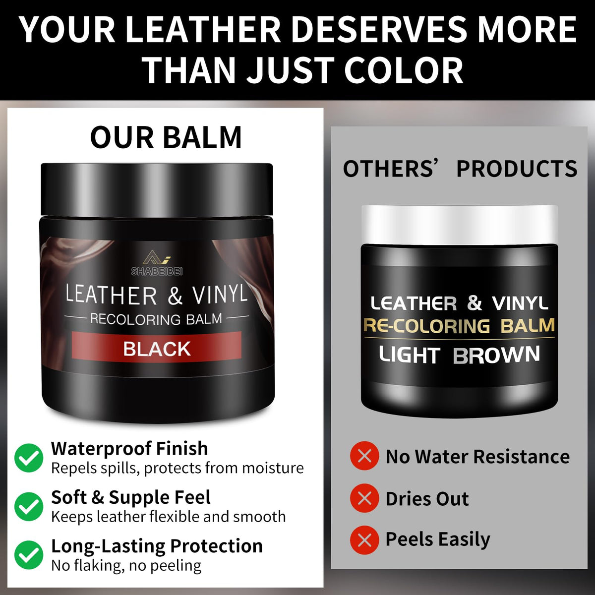 Leather Recoloring Balm with 100ml Mink Oil (leather recoloring balm + Mink Oil / Black)