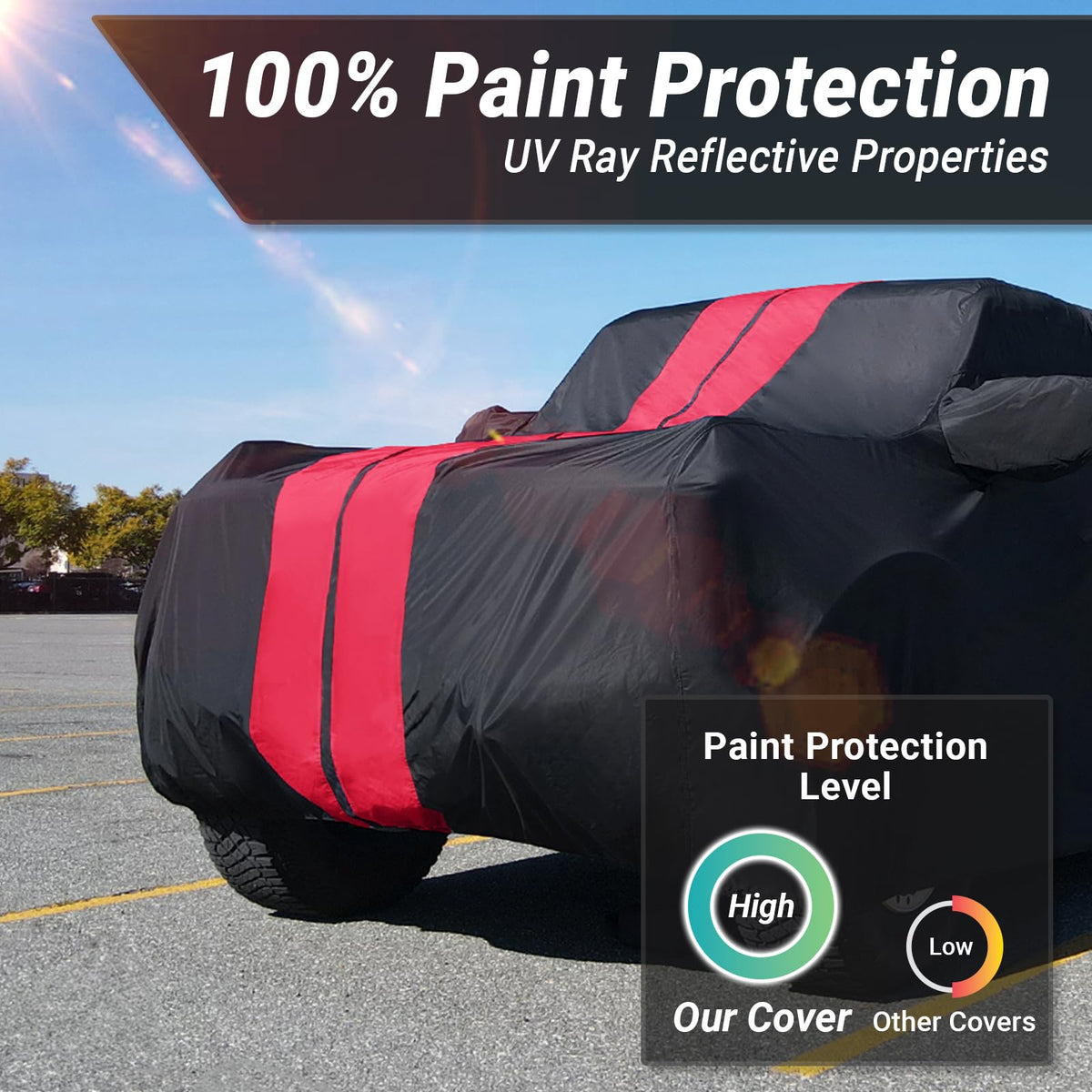 SUV Car Cover Waterproof All Weather for 2000 (Black / Red (Stripe) / 62. Excursion 2000-2006)