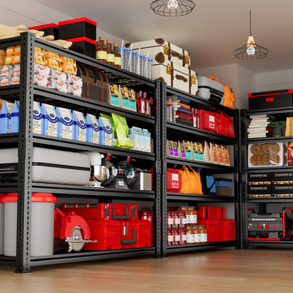 Storage Shelves (Black / 5 tier 48" L x 18" W x 72" H 1 PC)