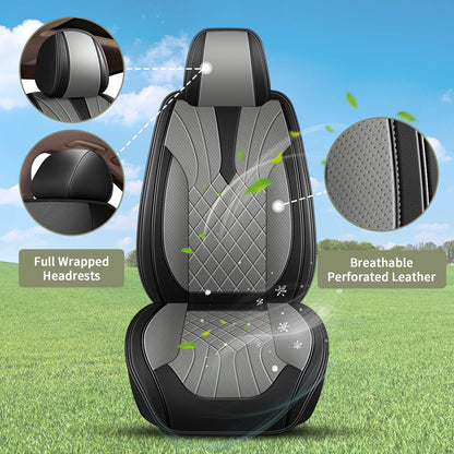 Leather Front Set for Honda HR (099 Black&Grey / 43-HR-V-2 front seat covers only)
