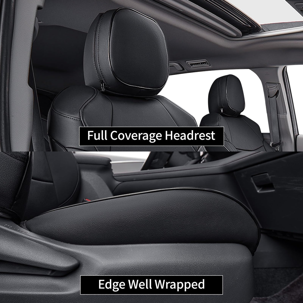 Car Sienna Seat Covers 2021 (Black / 2021-2026 8 Seats, 2nd Row 4/2/4 Split)