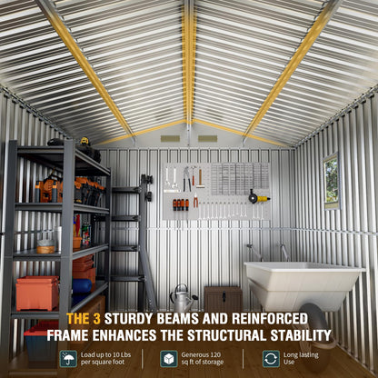 8x10 Ft Outdoor Storage Shed (8x10 FT/No Base)