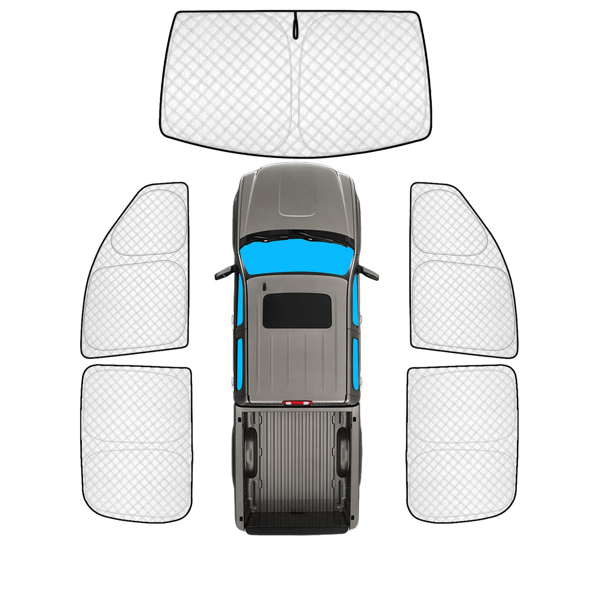 5pcs Car Sun Shades Custom for GMC Sierra 2007 (for GMC Sierra 2007-2013)
