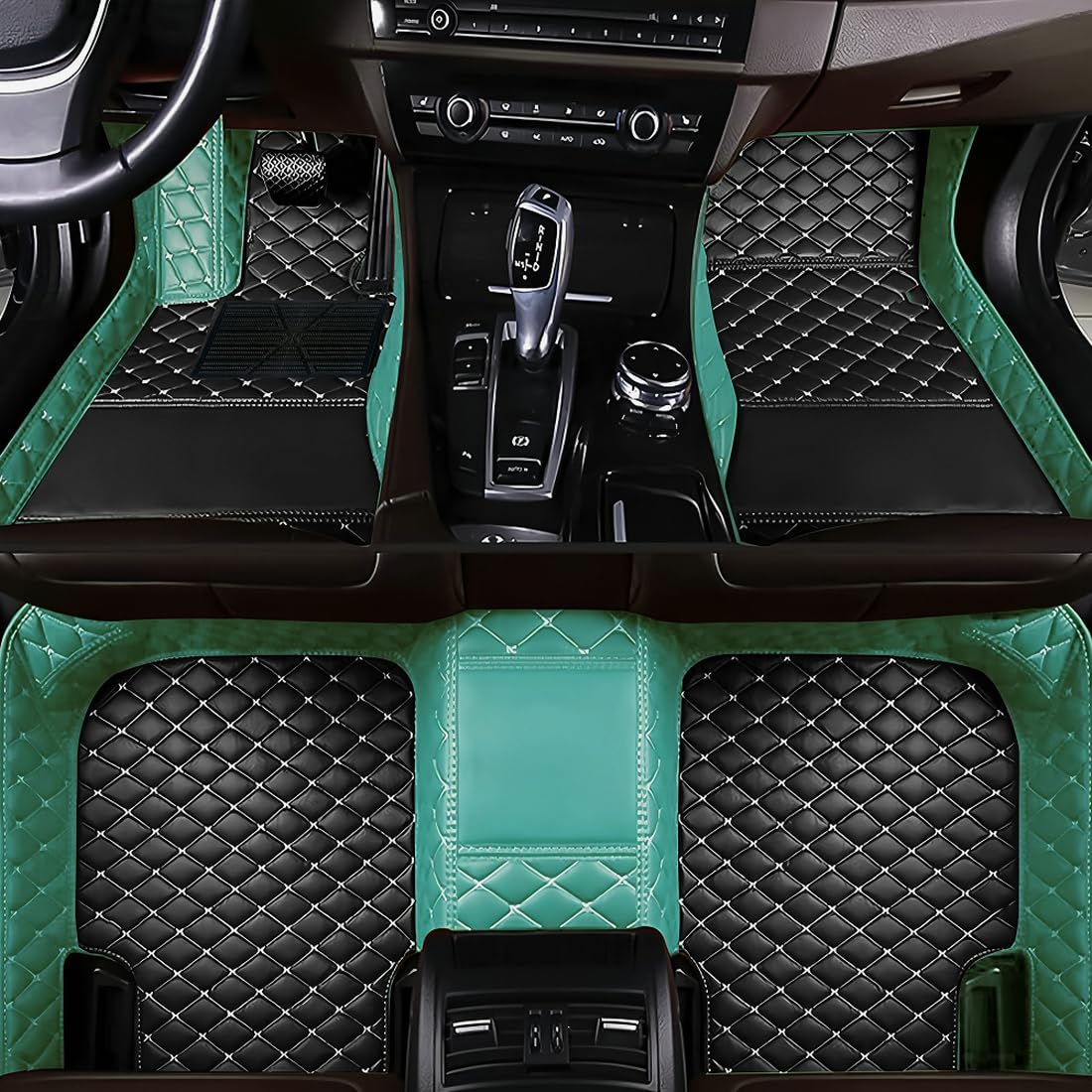 Custom Car Floor Mats for 99.99% Sedan SUV Sports Car Men Women Protection Full Coverage Pads Anti (Edge light blue, medium black, beige)