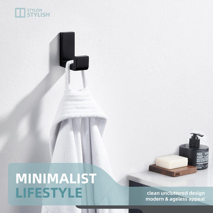 Towel Hook for Bathroom (Matte Black)