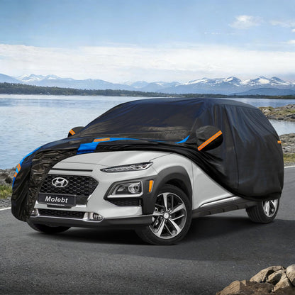 Custom Fit SUV Car Cover for Hyundai Kona (Black-Blue / Custom Fit Hyundai Kona)