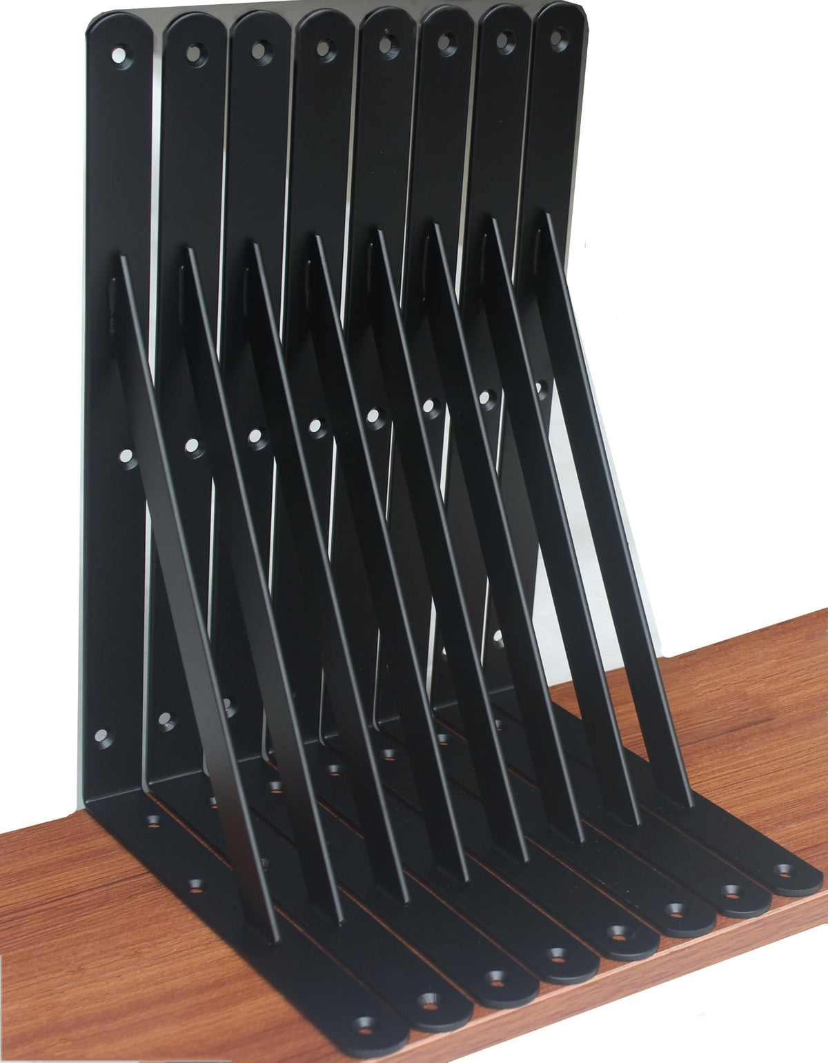 8 Pack L12 x H 8" Black Heavy Duty Shelf Brackets with Screws Metal Shelf Brackets Shelf Support Angle Brackets for Shelves L Brackets Heavy Duty Floating Shelf (8 Pack-Black / 12''x8'')