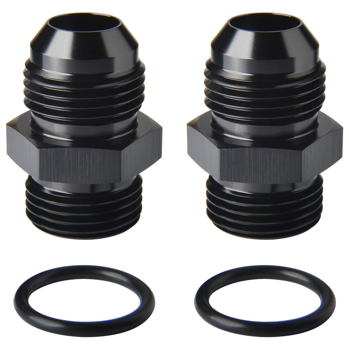 12AN Male Flare to 12AN ORB O (12AN to 12AN ORB / Black - 2PCS)