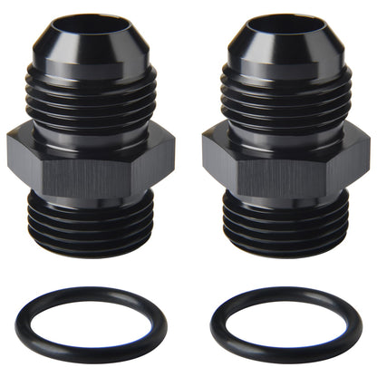 12AN Male Flare to 12AN ORB O (12AN to 12AN ORB / Black - 2PCS)
