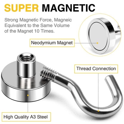 Magnetic Hooks 45pcs 30lbs Cruise Essentials 2026 Magnet Hook (Silver / 0.63in)