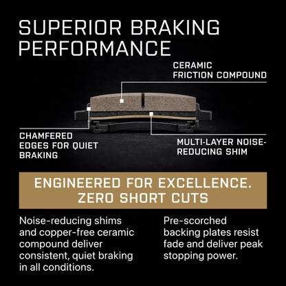 Premium Ceramic Rear Brake Pads w