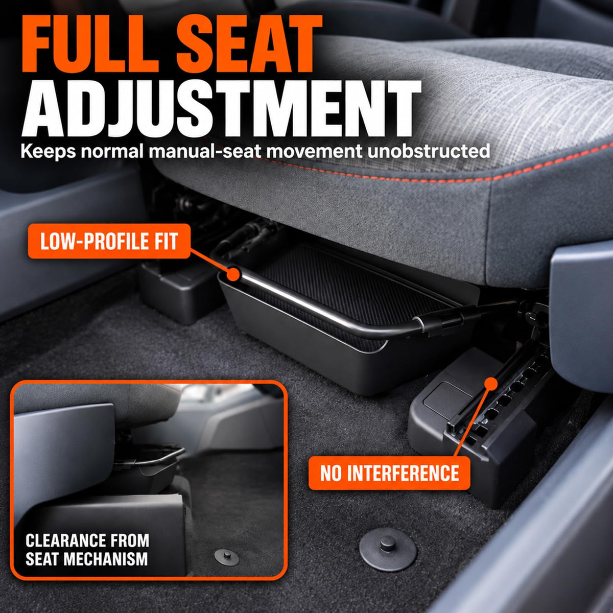 Under Seat Storage Box for Ford 2022 (compatible with manual seat)