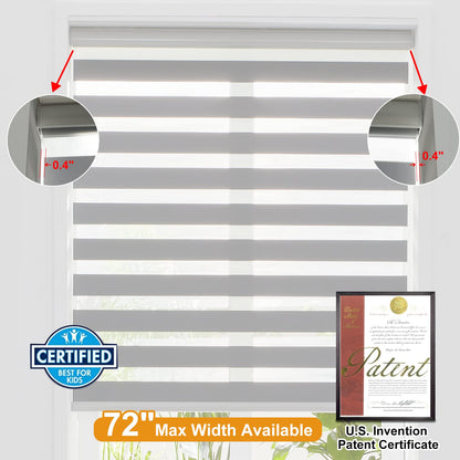 Cordless Zebra Shades (27"w X 64"h / Grey)