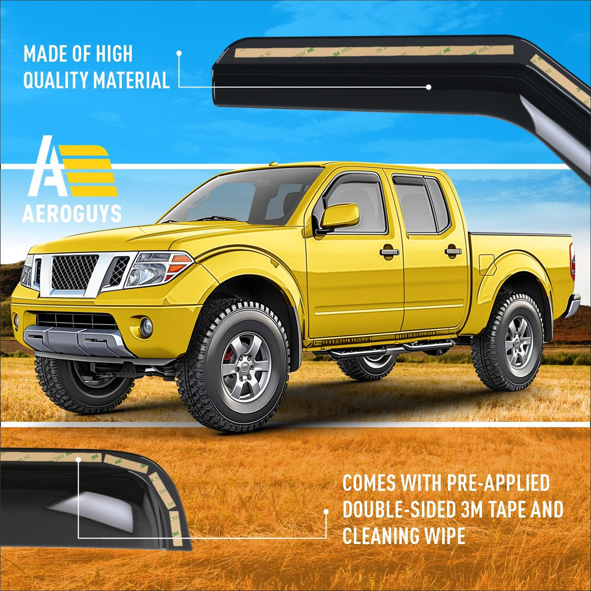 Extra Durable Window Deflectors in (For Nissan Frontier 05-21)