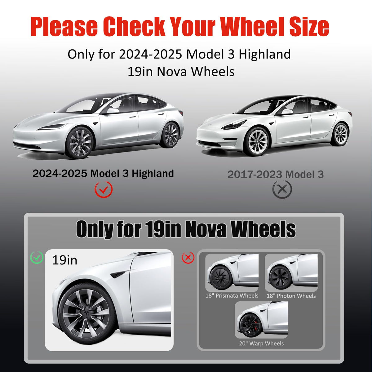 Rim Protector for Tesla 2024 2025 2026 Model 3 Highland 19 Inch Nova Wheels Cover All (Silver / 2024-2025 Model 3 Highland 19in)