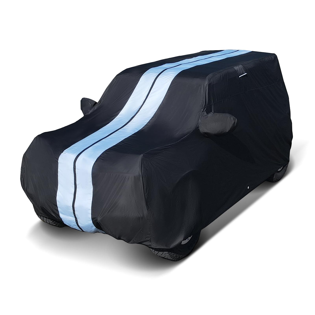 SUV Car Cover Waterproof All Weather for 1973 (Black / Gray (Stripe) / 57. Suburban 1973-2026)