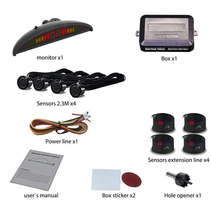 Parking Sensor Kit Backup Sensor Kit Reverse for Car 5 Color Options for Probes Adjustable Alarm Volume Professional Sensore de Reversa para Carro Safe Driving Assistant （Silver） (Silver)