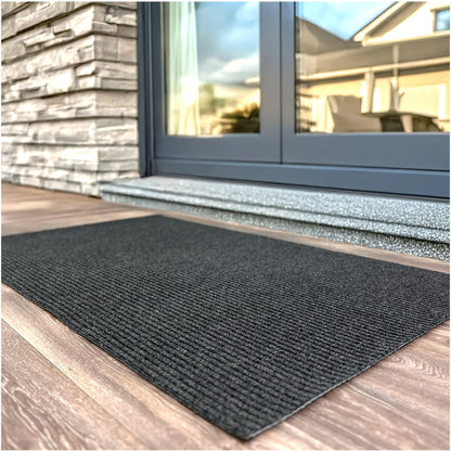 Heavy Duty Durable All Weather Indoor (2' x 12' (Rectangular) / Charcoal)