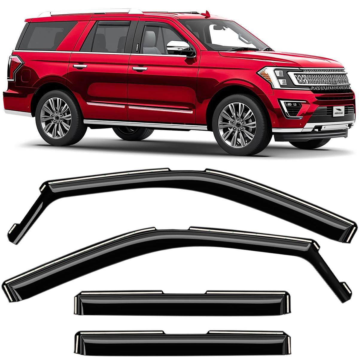 in Channel Extra Durable Rain Guards for Ford Expedition 2018 (For Expedition 18-24)