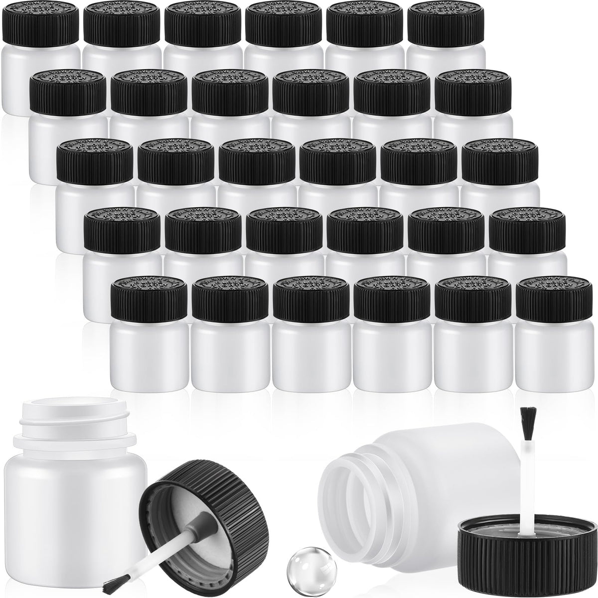 120 Pcs Empty Touch Up Paint Bottles Container (Black)