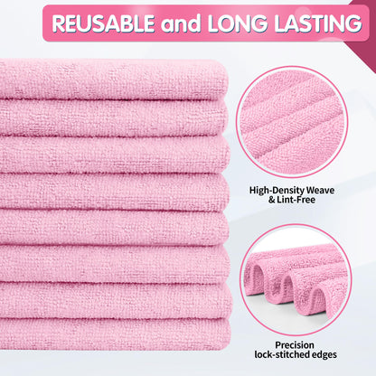 Pink Microfiber Cleaning Cloth (Pink / 12pk)