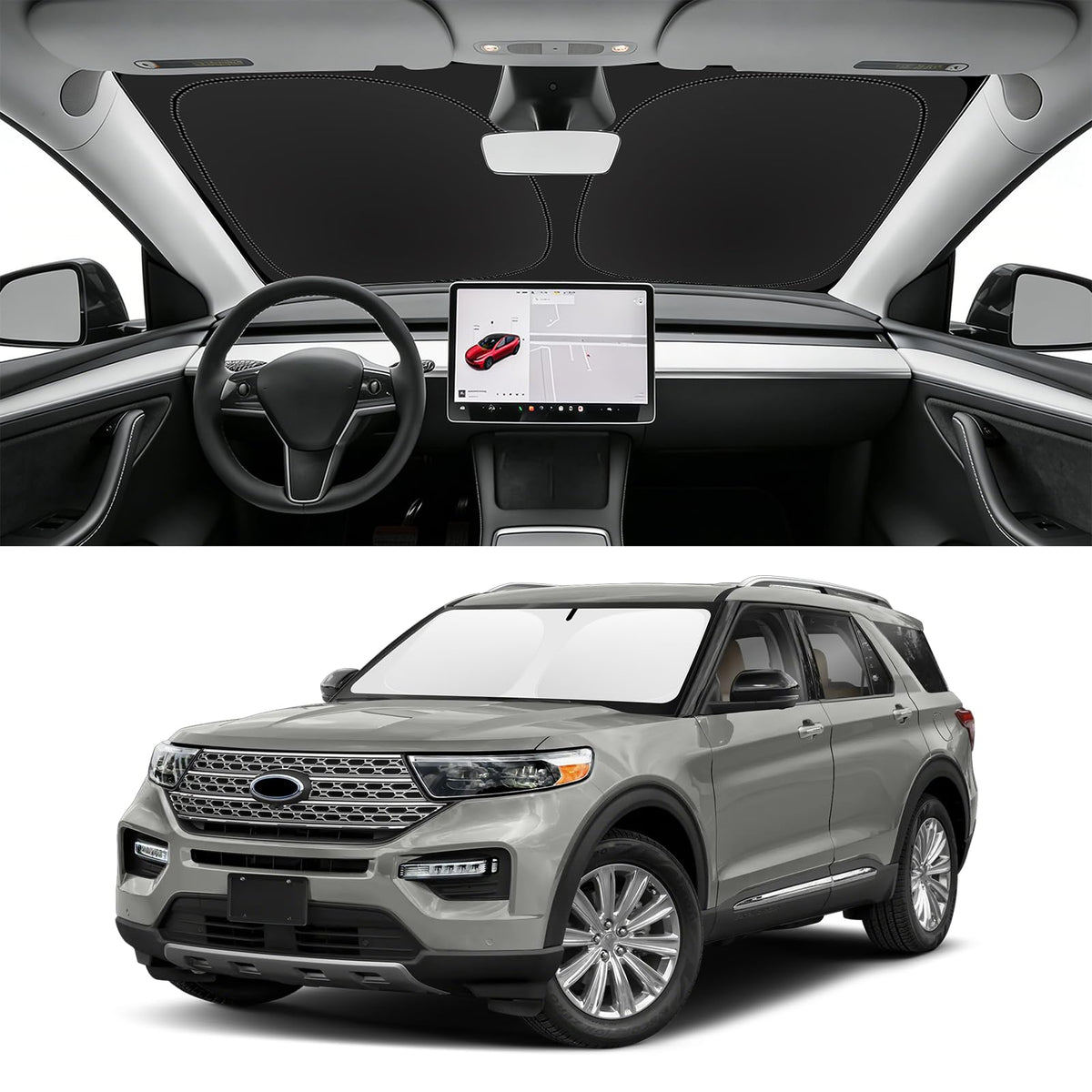 Custom Fit Windshield Sun Shade for Ford Explorer 2020 (for 2020-2026 2027 Ford Explorer)