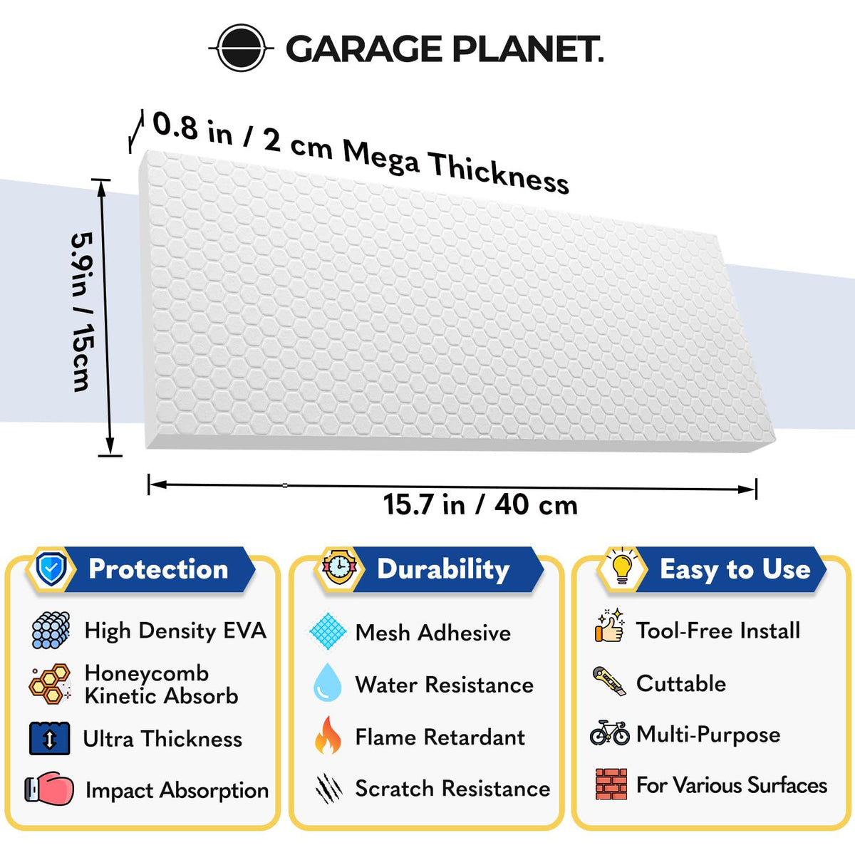 M2 Garage Wall Protector for Car Door (White / 4 Pack)