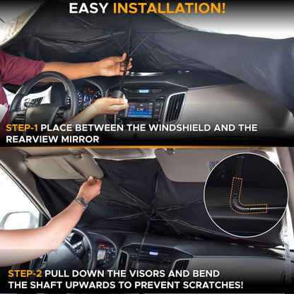 Car Windshield Sunshade Umbrella (Medium)