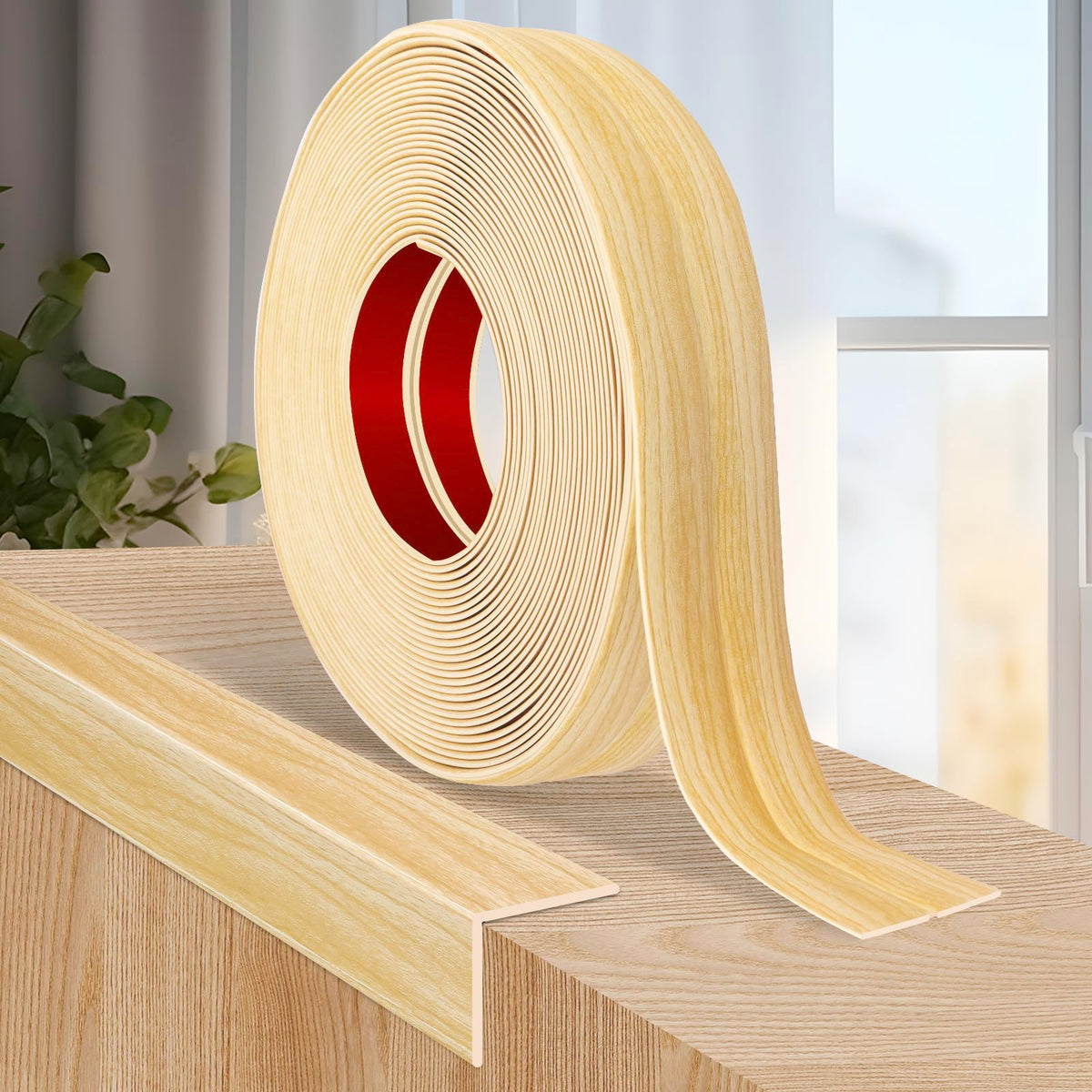 Wall Corner Protector Peel and Stick Corner Trim Molding (1.6 In x 40 Ft / Original Wood)