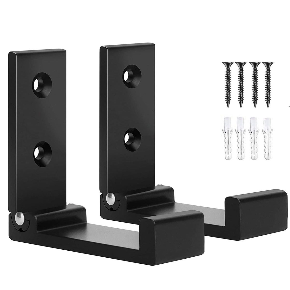 Folding Wall Hook 2PCS Folding Coat Hooks for Hanging Heavy Duty Coat & Bag & Backpack & Hat & Headphone Foldable Coat Hooks Wall Mounted Saves Space (Black-2 Pack)
